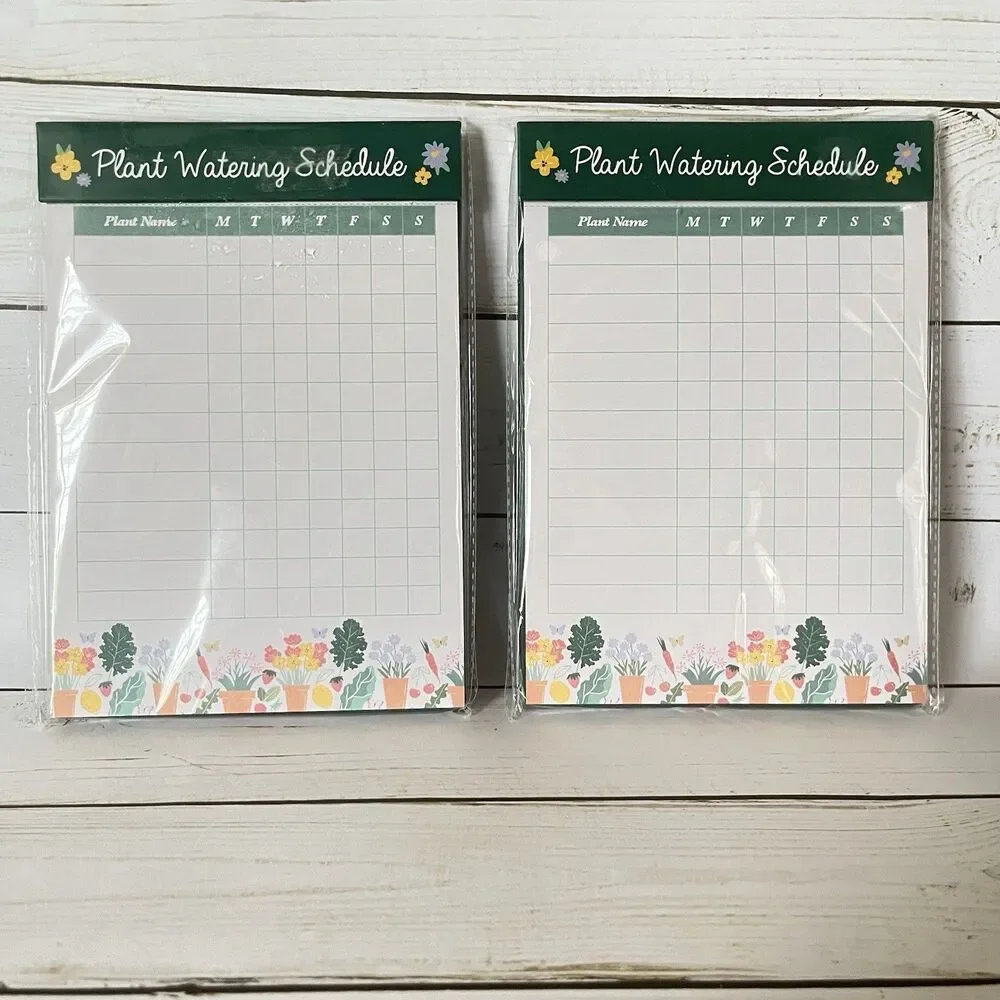 Pulsar Plant Watering Weekly Schedule Pads Set 2 60 Sheets Each Gifts 5.8”x8.3”